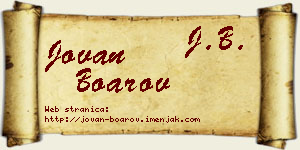 Jovan Boarov vizit kartica